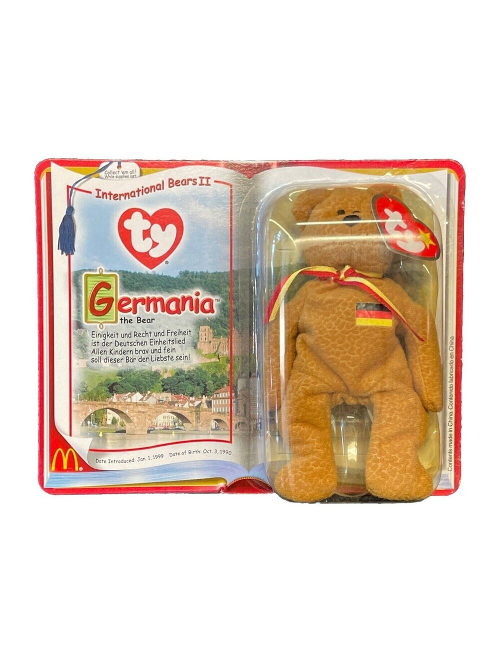 Ty International Bears II Germania the Bear Beanie Baby 2000 McDonald's Teenie